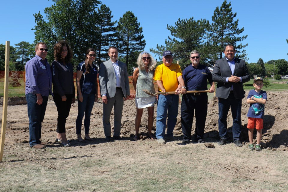 Members of local Kiwanis clubs were joined by community partners and Sault Ste. Marie Mayor Christian Provenzano to break ground on the Rosedale Park Revitalization Project at Rosedale Park Thursday. 