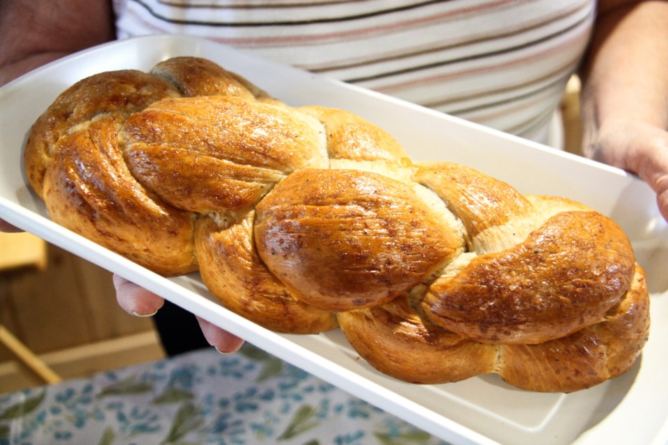 Finnish pulla baked by Roberta Matthews of Pastry by Roberta, July 11, 2024.    