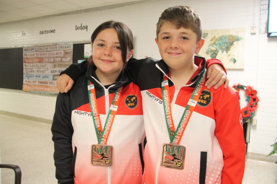 Sault siblings Brooke and Jase Irwin each won bronze medals in their 10 and under age category in Hap Ki Do for Team Canada at the World Karate and Kickboxing Commission (WKC) World Championships held in Albufeira, Portugal from Oct. 26 to Nov. 1, 2024.
