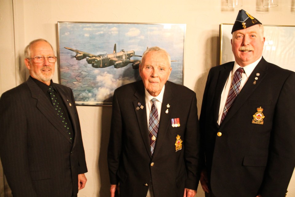 432 (Algoma) Wing Royal Canadian Air Force Association members Clyde Healey, Alan Fell and Steven Mullins, March 19, 2024.