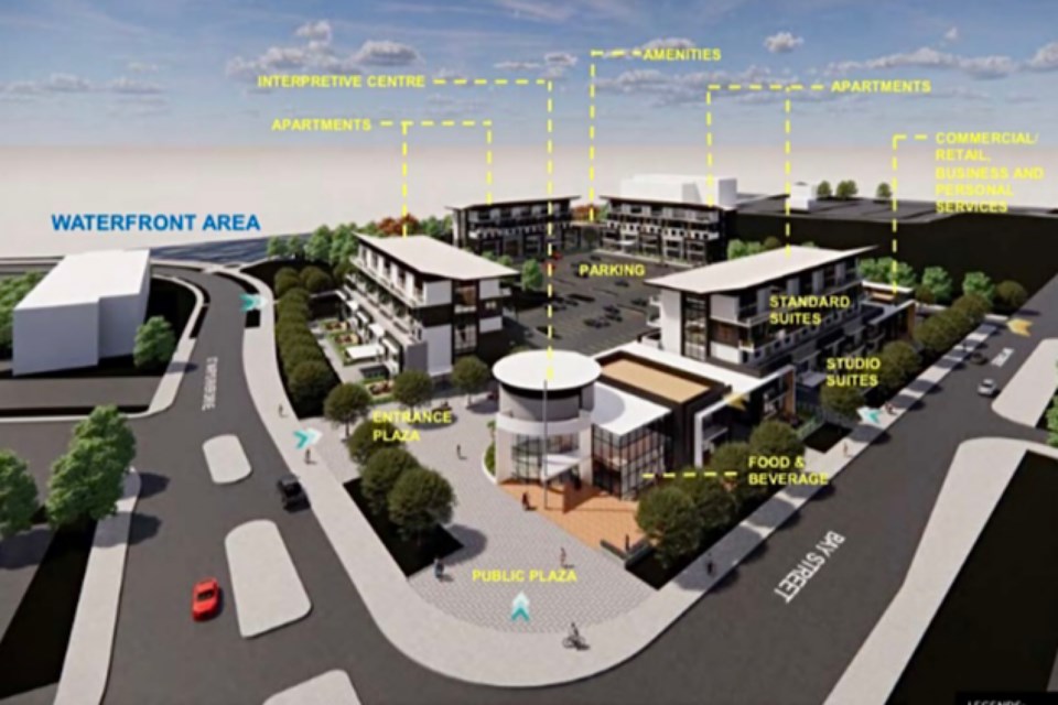 A pre-feasibility study has confirmed this $83-million wood showcase neighbourhood might be possible on the old Gateway site, although a full environmental assessment must be done to verify feasibility