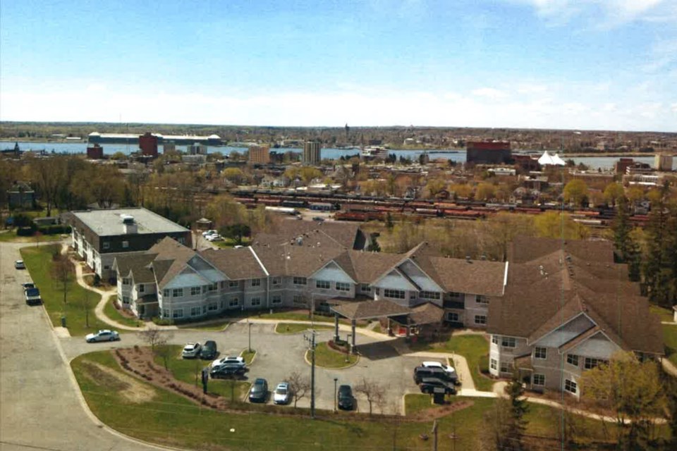 Drone view from 22 MacDonald Ave. facing southwest