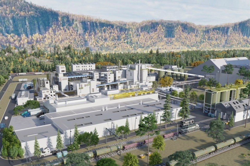 Rendering of Rock Tech's proposed lithium refinery in Red Rock, Ont.