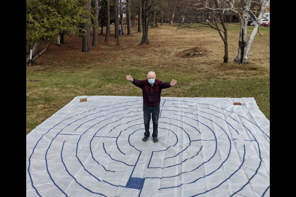 Gailand has a portable labyrinth called the "Canadian" homemade with supplies from the local hardware store.