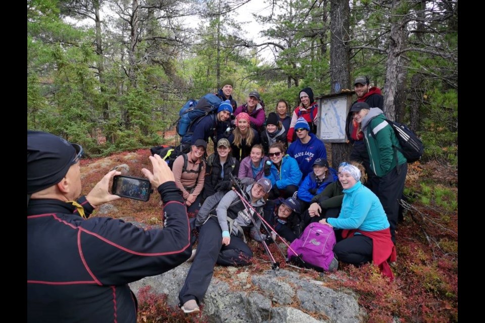  Having fun and being happy is an important part of being outside on outside education trips.  These Nipissing University BPHE students are part of a fall hiking trip with Back Roads Bill.