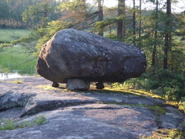 This is the Boundary Waters dolmen stone in Minnesota. 