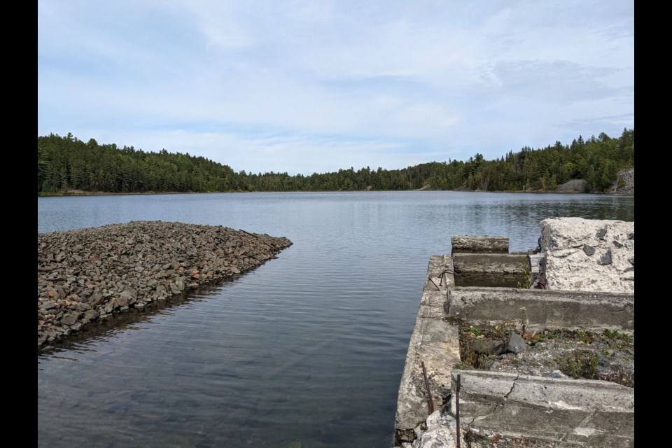 At the east end of Kerr Lake, on a hill are the remains of the Henry Drummond homestead.