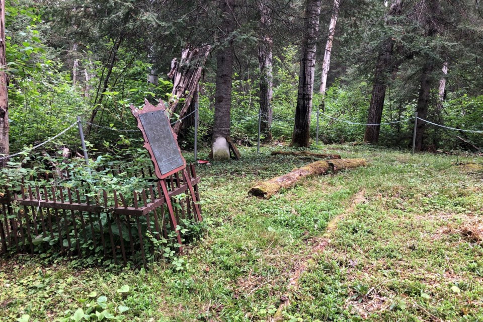 The HBC cemetery has a number of headstones denoting its settlement history. 