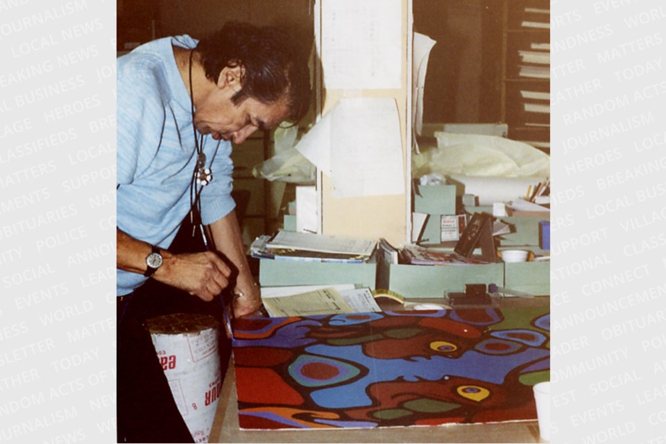 'The Picasso of the North' Norval Morrisseau at work.  