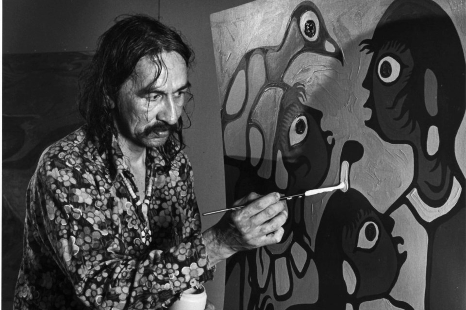 The master at work, Norval Morrisseau.