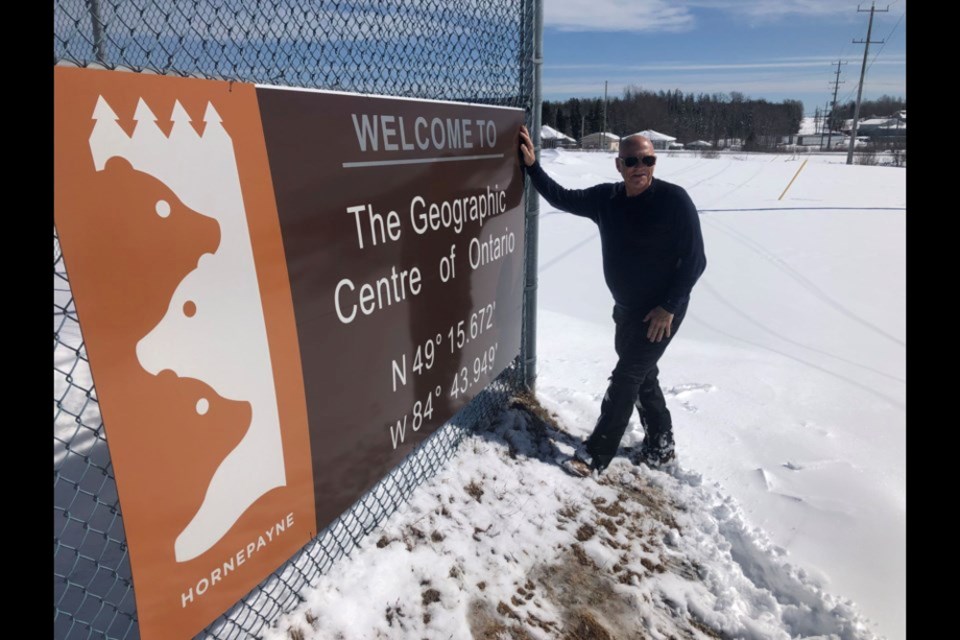 There is a selfie sign in Hornepayne or you can hike through the bush to the Center of Ontario. 