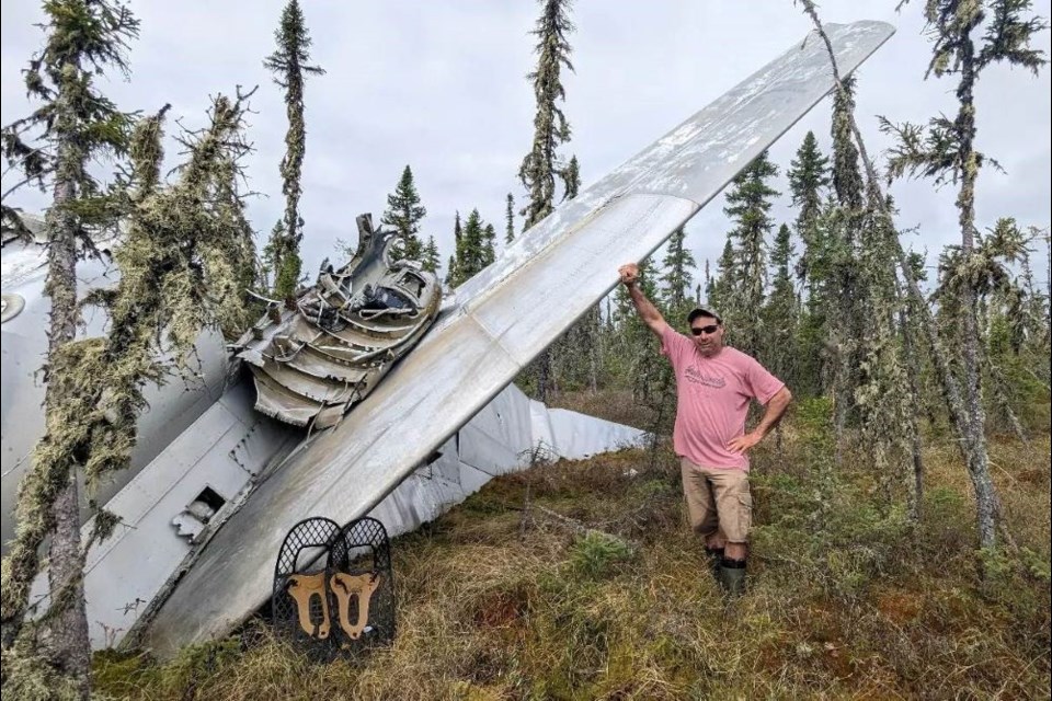 The tail of the  B-47 bomber was recently located by outdoor adventurer Mylène Coulombe-Gratton and her father Danny.  