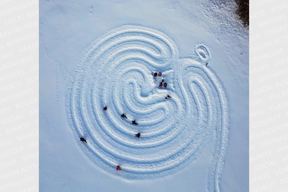 This drone shows the natural work of art the labyrinth pattern makes.  