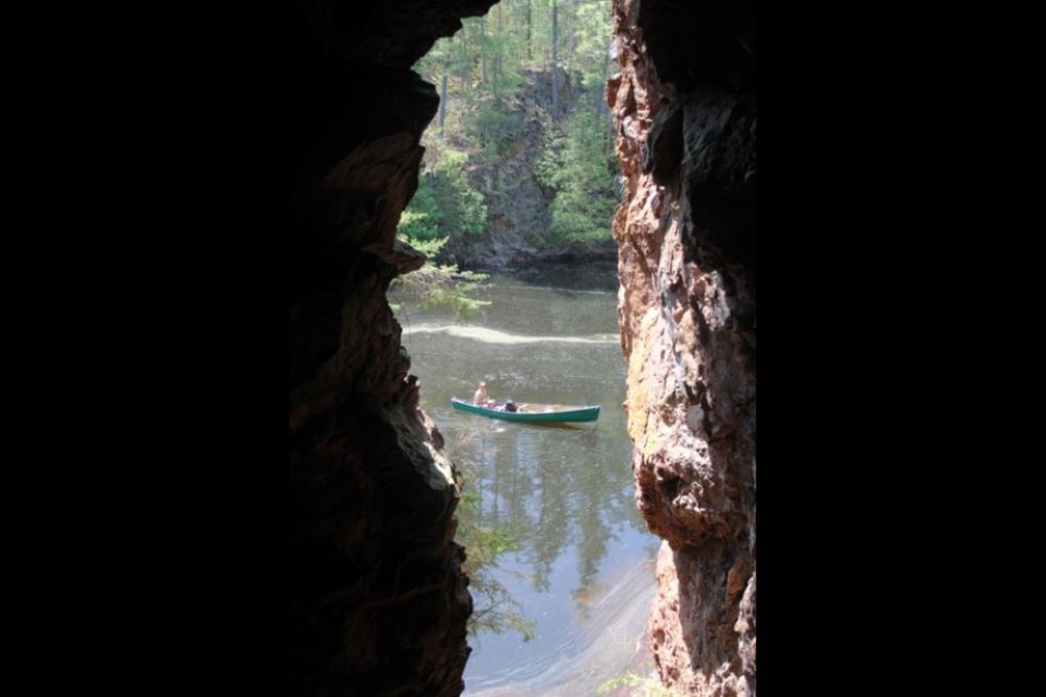 One of the most interesting features on any canoe trip in northern Ontario is the ochre mine, used for pictographs, on the Mattawa River.