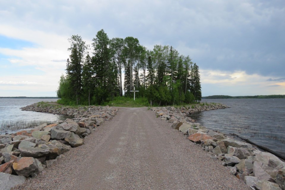 This example of  OPG  rock mitigation is at the traditional cemetery just off of Highway 11, belonging to, and at Long Lake #58 First Nation (just west of Longlac).