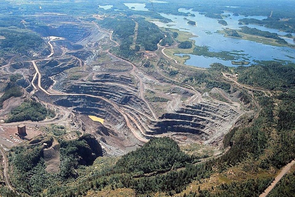 This is what the Steep Rock Mine pit looked like circa 1974 when it was in operation.