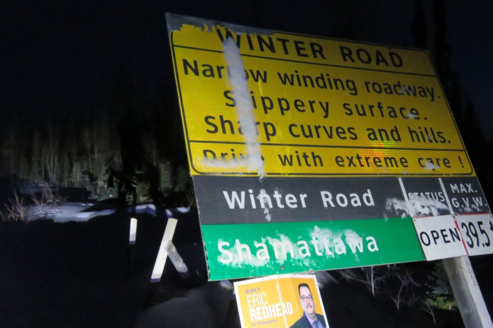 The warning sign for the Wapusk Trail (white bear) the longest seasonal winter road in the world, is the theme for the next two Village Media stories. 