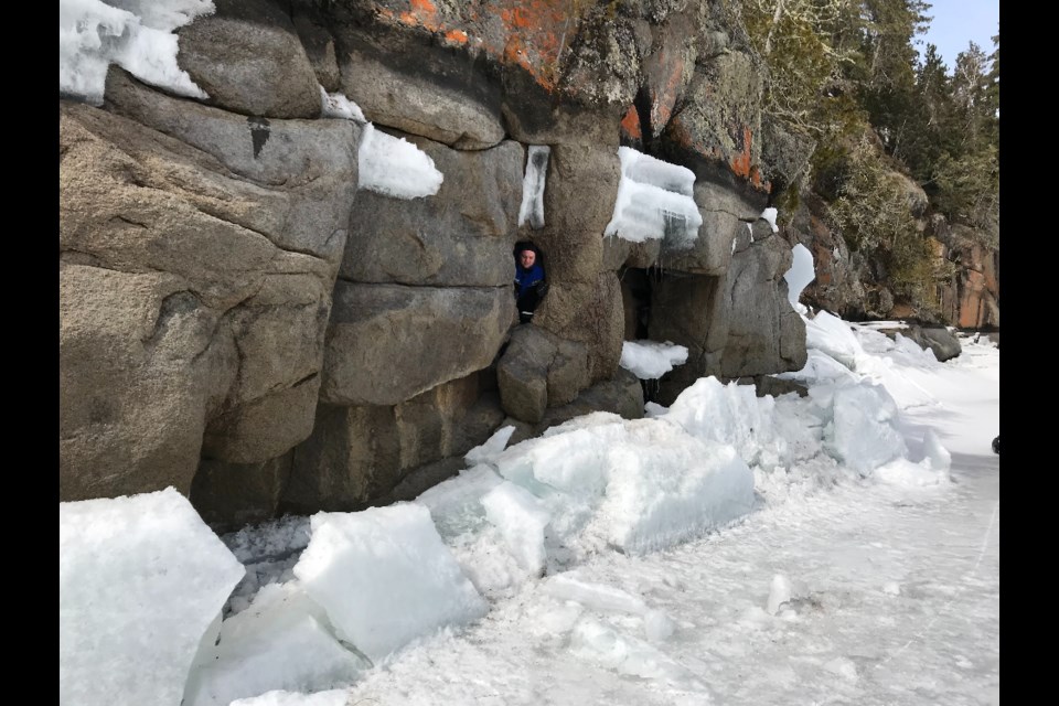 These are most likely wee people portals on Horwood Lake, west of Timmins; the pictograph site is now gone.