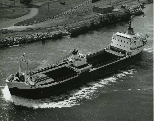 The second ship to bear the name Yankcanuck was christened on April 27, 1963. Sault Ste. Marie Public Library archive