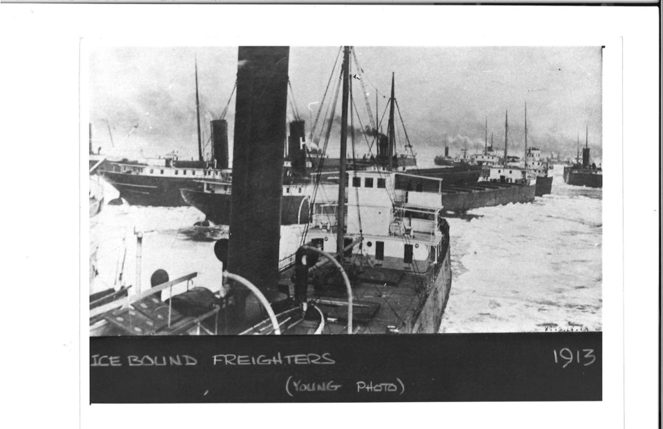 Ice Bound Freighters 1913