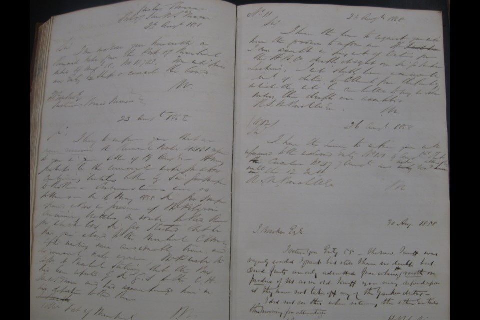 From the Wilson Customs ledgers, circa 1843. Sault Ste. Marie Public Library archive