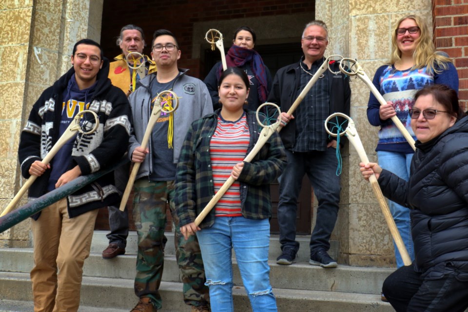 Left to right, back row: Frank Belleau, Kassidy Armstrong, Joe Tom Sayers, Chardon Kozak. Left to right, front row: Brandon Gaudette, Quinn Meawasige, Taryn Bobiwash, Cheryl Jamieson. James Hopkin/SooToday  