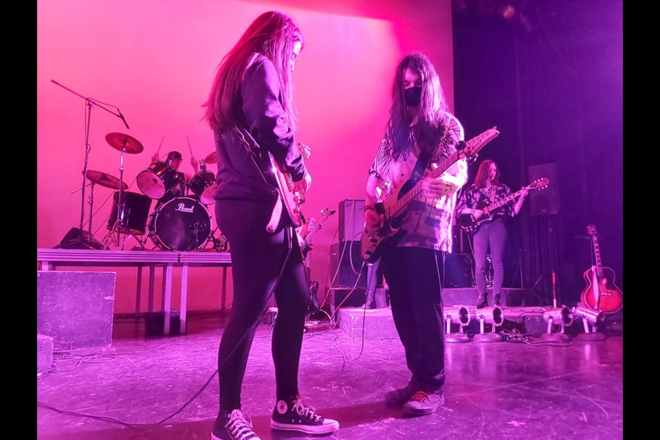 Korah Collegiate’s Mustang Sally band members rehearse for the upcoming May 10 Korah Borealis Inaugural Arts Night Gala, May 6, 2022