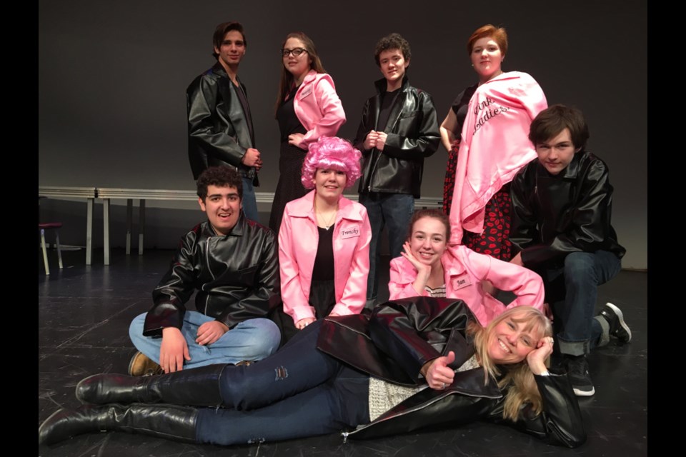 Schools across the Sault and Ontario are looking forward to a return to live theatrical performances, such as Korah Collegiate’s 2018 production of Grease. Top row from left: Eoin Leahy, Kaitlyn Grawbarger, Mitchell Doherty, Amanda Jeffreys; middle row: Jared Vecchio, Enid Wyper-Haig, Kayla Stafford and Ethan Darou-Gregoire, with musical director Denine Williams. Darren Taylor/SooToday