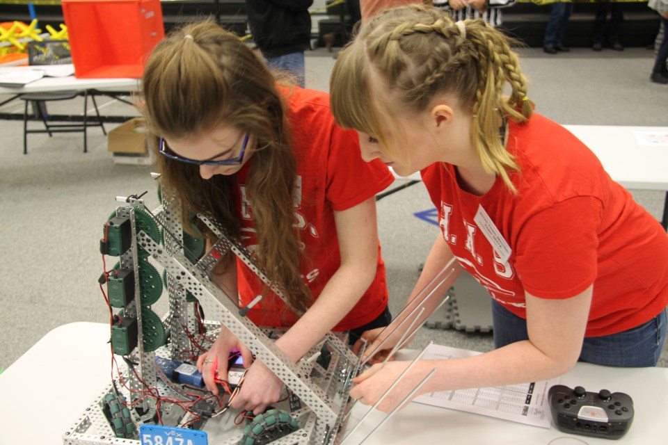 Teens from Sault and area high schools competed in robotics event; winners go on to provincial, possibly world championships, Dec. 10, 2016. Darren Taylor/SooToday