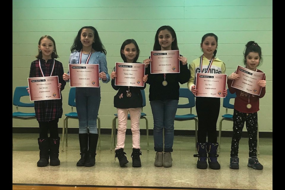 Public Speaking Competition Primary Division. Photo provided by the Huron-Superior Catholic District School Board