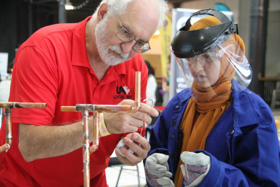 Gr. 7 to 12 students from the Sault and Algoma District get a hands-on introduction to skilled trades at the Ontario Ministry of Labour’s two-day Level Up event at The Machine Shop, Sept. 27, 2023. 