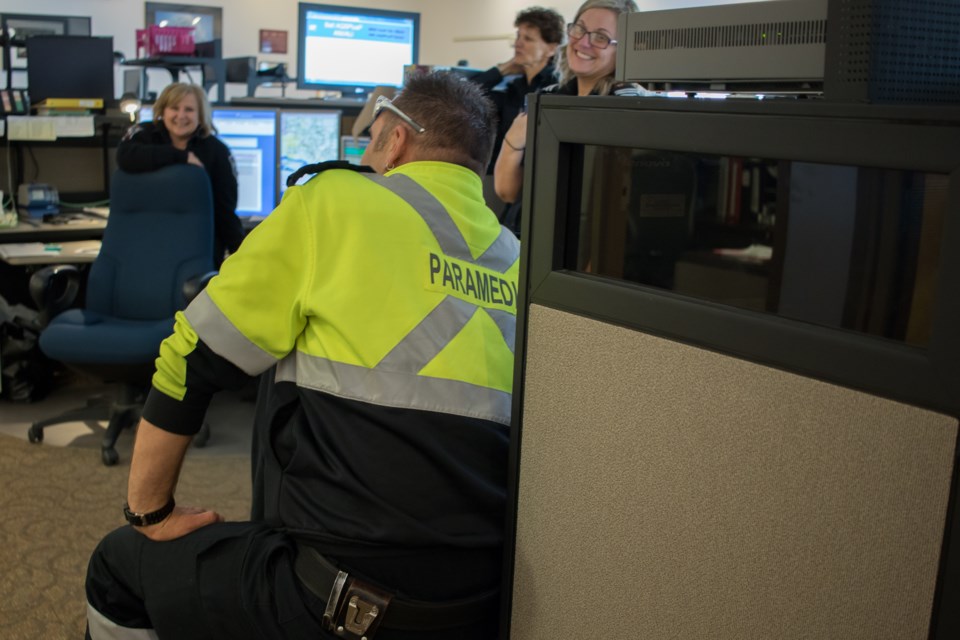 Local ambulance communication officers, or 911 operators, at the Sault Cental Ambulance Communications Centre hanging out between calls. April 9-15 was National Public Safety Telecommunicators Week and in honor of that SooToday went to Sault Central Ambulance Communication Centre to hear their stories. Jeff Klassen/SooToday