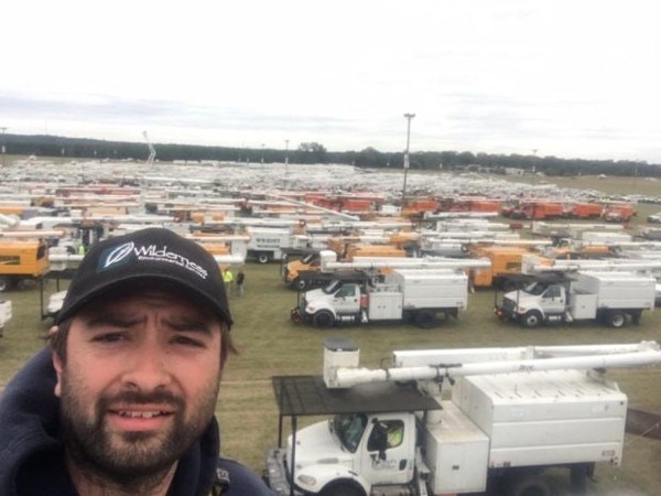 Jake McClelland, pictured here, is part of a 21-man crew from the Sault’s Wilderness Environmental Services team which volunteered to head south and help clean up the damage left by Hurricane Irma. Photo supplied.
