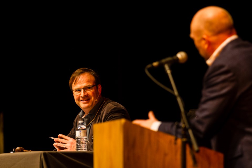 CBC's The Debaters live at the Sault Community Theatre Centre on Sunday, March 4, 2018. Host Steve Patterson is pictured. Donna Hopper/SooToday