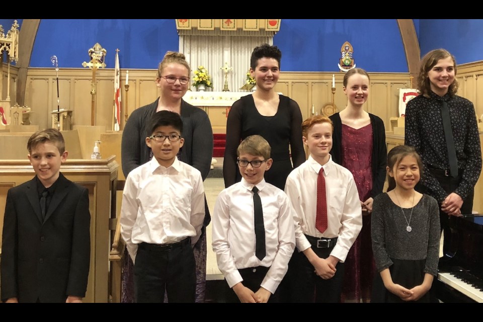 Rising Stars: (back row) Nora Willet, Cassandra McCauley, Malia Kirk (winner), Owen Middelton, (front row) Damian Drouin, Brian Li, Oliver Brown, Graham Kirk, Amy MacMichael. Photo provided