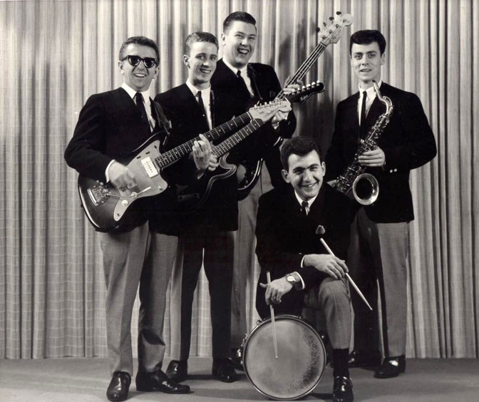 The Fireflies, 1962. Pictured left to right: Eddie Pelletier, Don Ford, Howard Hall, Lou Oliverio, and Val Suriano