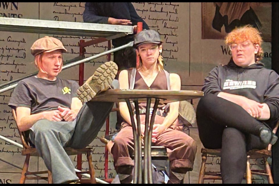 A scene from White Pines Collegiate and Vocational School students’ production of Newsies.