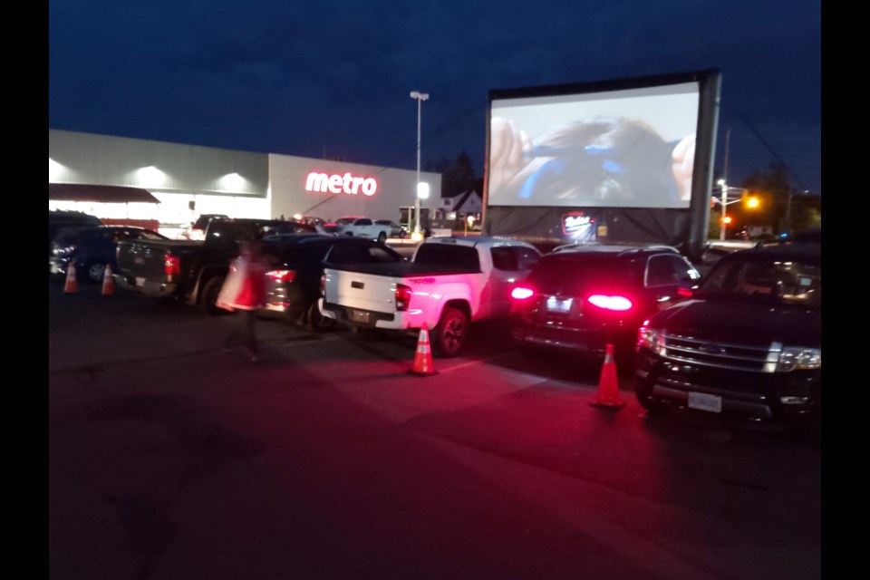 Saultites enjoyed a drive-in screening of the film Matilda and goods from local small businesses at the Metro Churchill Plaza parking lot, Sept. 11, 2021. Darren Taylor/SooToday 