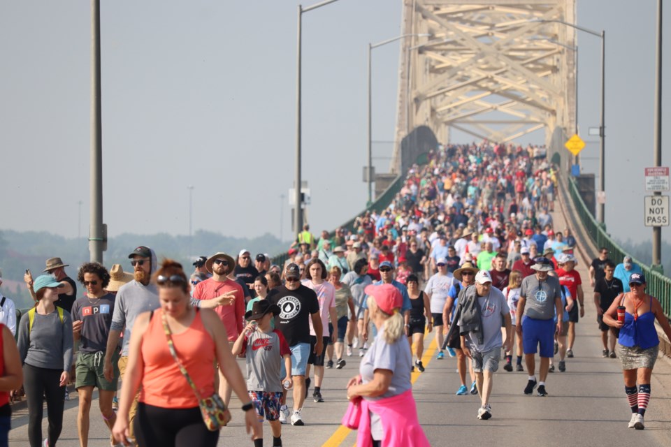 The long-awaited return of the International Bridge Walk at the border of the twin Saults welcomed back hundreds of residents to the scenic event on Jun. 24, 2023.