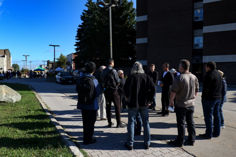 A Jane's Walk led by Alan Spadoni explored the history of Jamestown during the James Street Market Saturday. James Hopkin/SooToday  