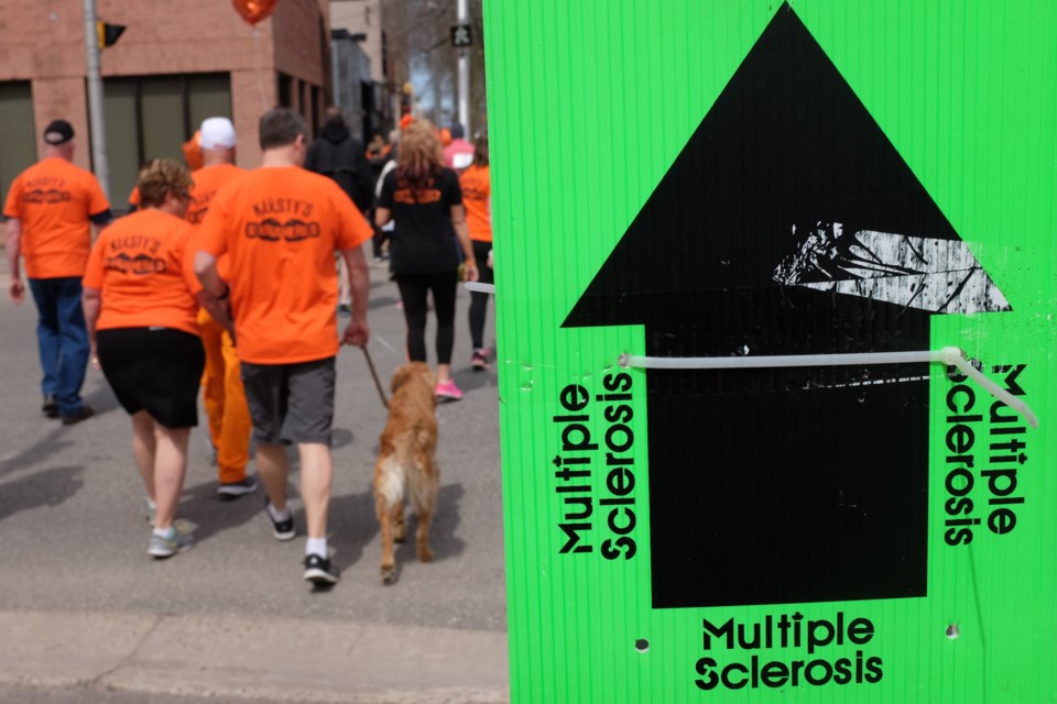 About 150 people walked around downtown on Sunday as part of the Mandarin MS Walk, a charity event that raised $27,500 to fight MS. Photo by Jeff Klassen for SooToday