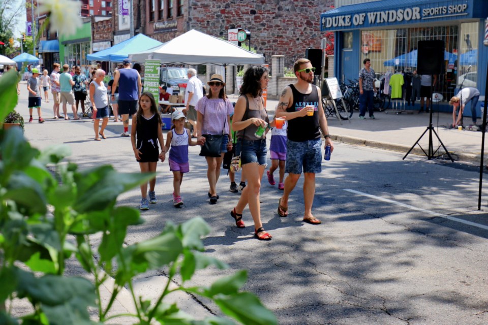 Food, drinks, vendors and live music took over the 600 block of Queen Street East Saturday for Queen Street Mixer #1. The event is hosted by the city's Downtown Association. James Hopkin/SooToday