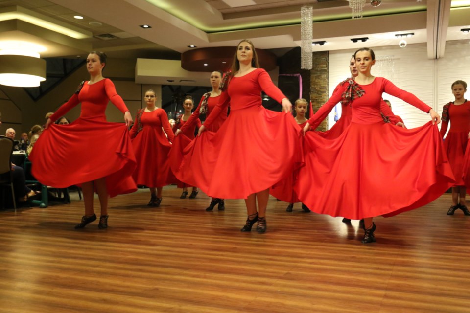 Members of MacLeod Highland Dance Studio perform during Ssturday's Robert Burns Dinner & Ceilidh at the Marconi Event Centre. James Hopkin/SooToday