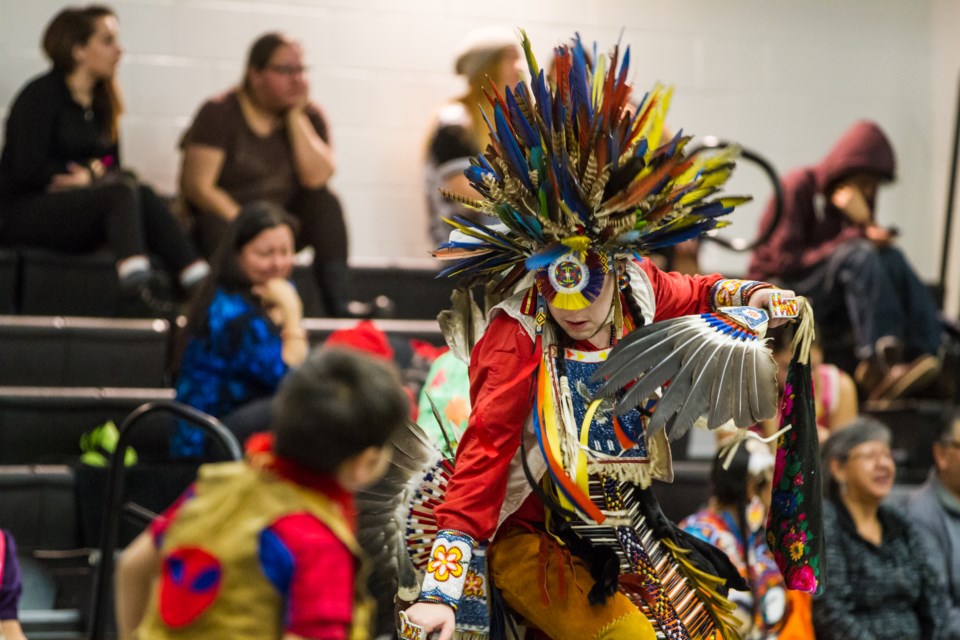 The annual Sault College traditional Pow Wow at the Health and Wellness Centre on Saturday, February 13, 2016. Donna Hopper/SooToday