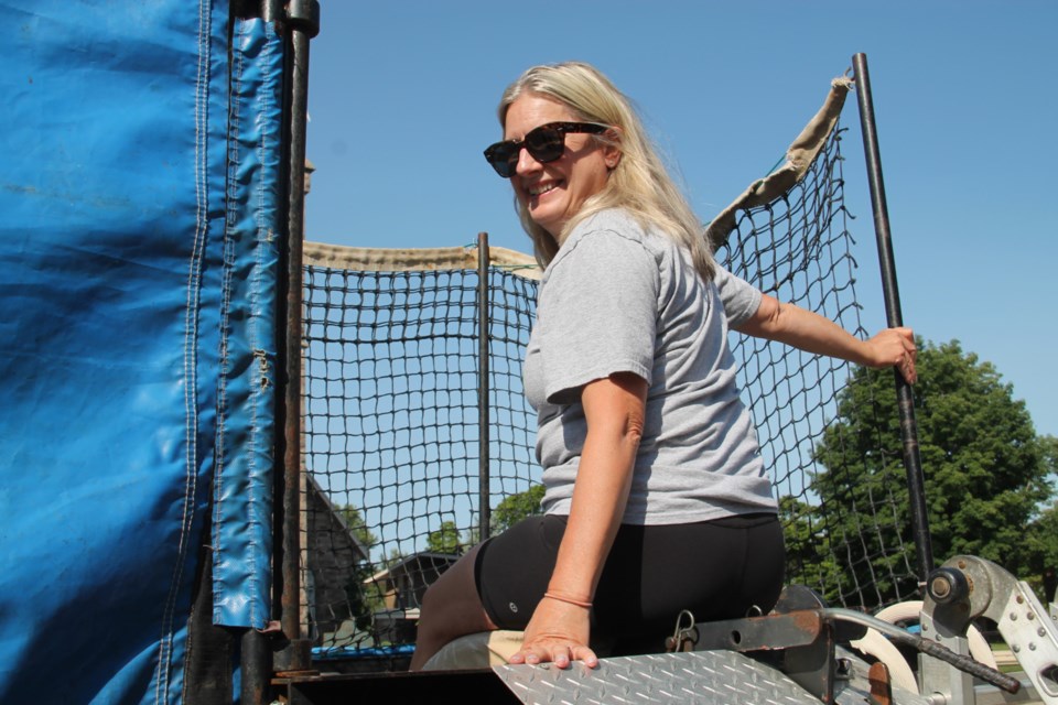 Ward 2 Councillor Lisa Vezeau-Allen volunteered her time to plunge into a dunking booth as a fundraiser for Downtown Association Sault Ste. Marie at the Association's first street party of the summer, July 13, 2023.