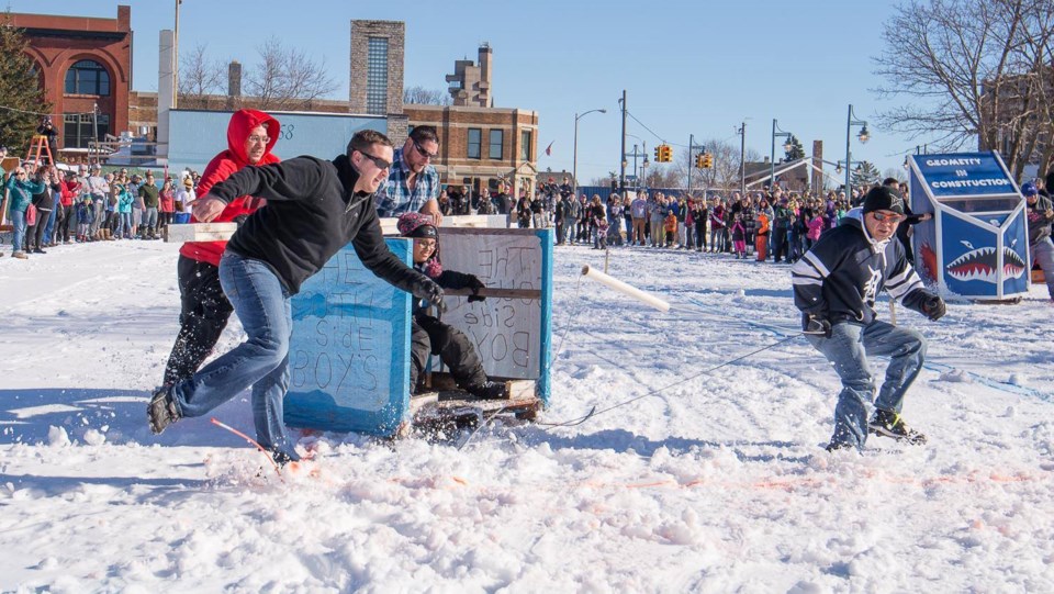 Downtown Sault Mich Outhouse Races