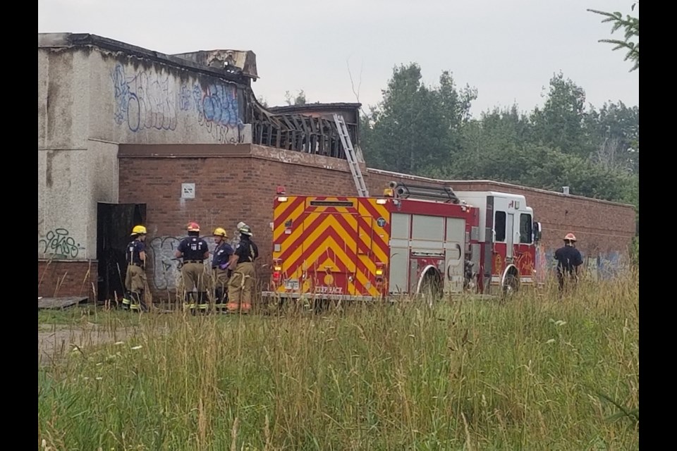 Police investigate an act of arson at the former St. Veronica Catholic school August 10, 2018. James Hopkin/SooToday