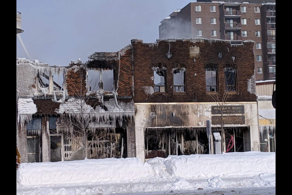 Firefighters were still pouring water on the scene of a major fire as of 2:30 p.m. Jake Cormier/SooToday.com