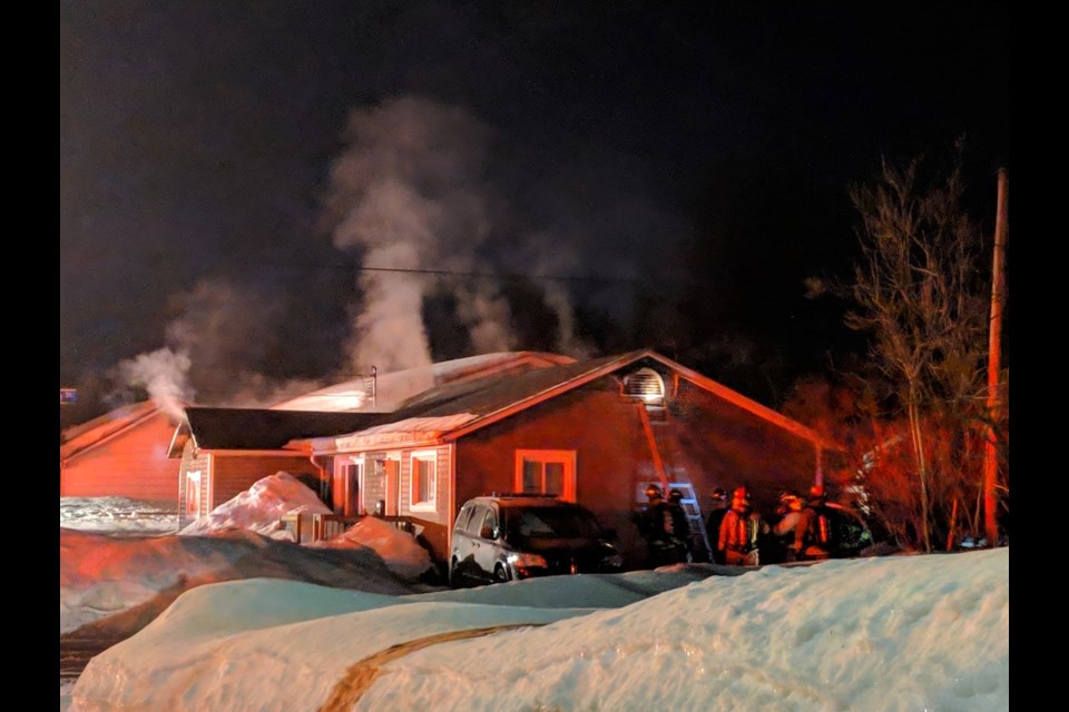 The scene of a residential fire on Boundary Road on March 18, 2019. Carol Martin/SooToday