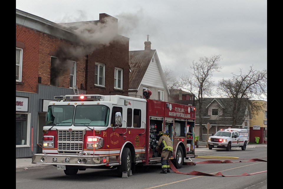Sault Ste. Marie Fire Services responded to a fire on Wellington Street West on Sunday, April 25, 2021.